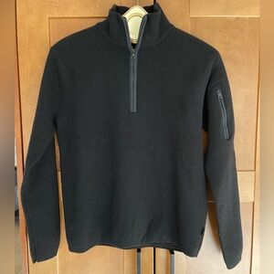 Vintage BANANA REPUBLIC Men's Black 100% Wool Zip-Neck Sweater - Medium